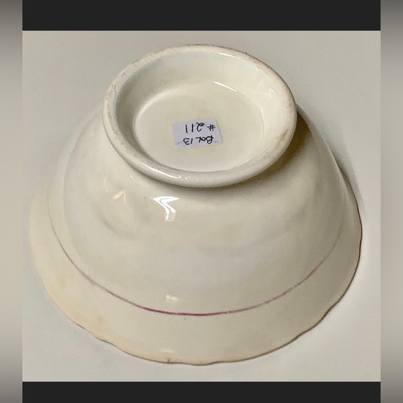 Rare Unmarked Unrecorded Pattern Gaudy Welsh Scalloped Floral Pedestal Bowl - Picture 9 of 9